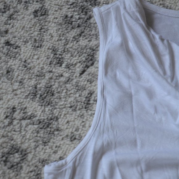 Chico's Bennette Drape Cowl Neck Knit Tank Top Optic White Womens Size S New - Picture 10 of 11